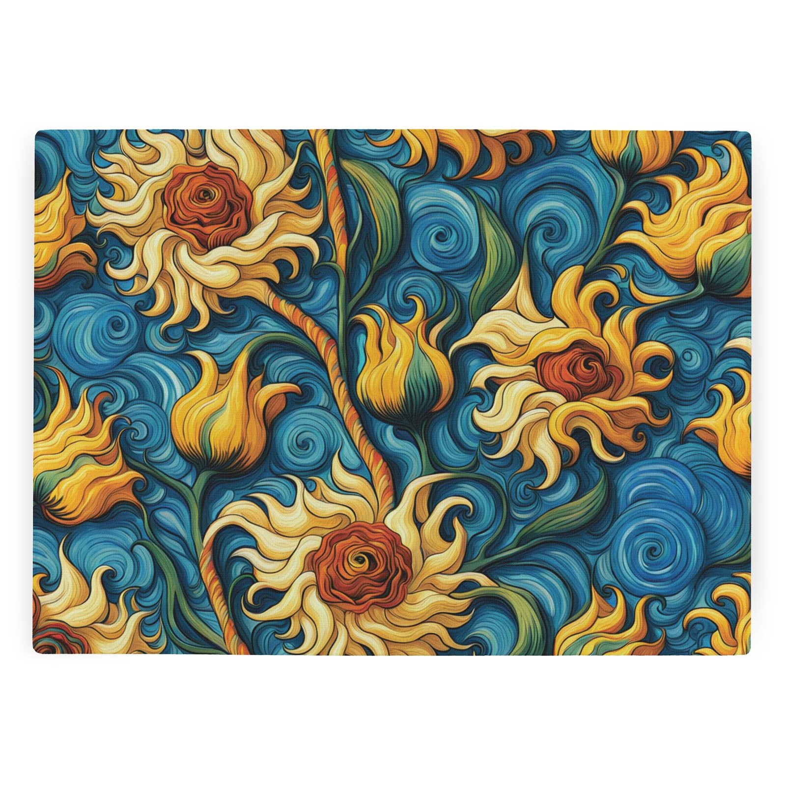Sunflowers Glass Worktop Protector - Floral Van Gogh Art Themed Kitchen Gifts