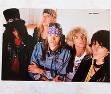 GUNS N ROSES~1989 CENTERFOLD 2-PAGE POSTER~AXL/SLASH/IZZY STRADLIN/DUFF MCKAGAN