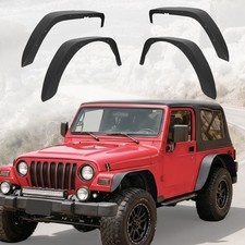 Steel Flat Fender Flares Front Rear For 97-06 Jeep Wrangler Tj Lj 5 Coverage Steel Flat Fender Flares Front Rear For 97-06 Jeep Wrangler Tj Lj 5 Coverage