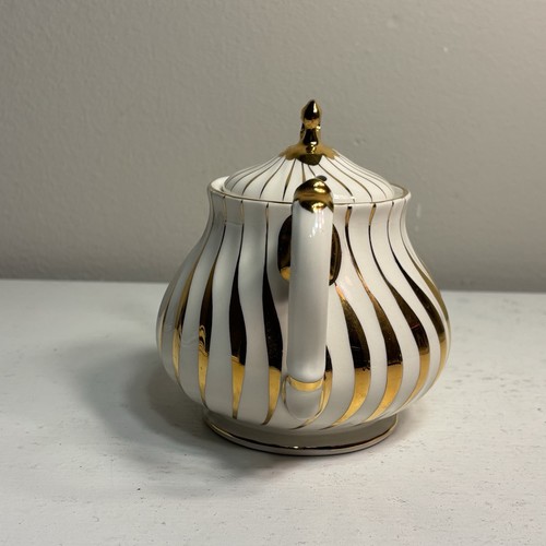 Vintage Sadler England Gold Swirl Teekanne #2737 4 Tassen - Bild 4 von 6