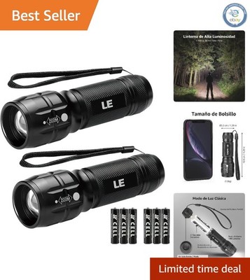 Compact LED Flashlights with 140 Lumens - Lightweight, Zoomable & Waterproof