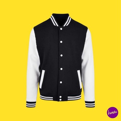 BUILD YOUR BRAND Herren Basic College Jacke, Varsity Bomber, Schwarz, UK S | EU 46