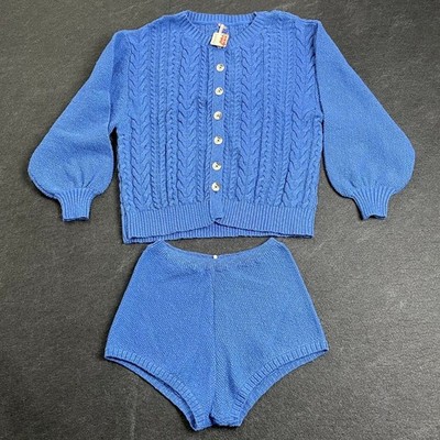 FREE PEOPLE FP Movement Keeper Sweater Set Women's Size L Blue