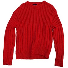 Woolrich Red Cotton Knit Sweater - Made in USA - Size XL - Vintage Knitwear