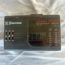 Emerson AC2106 AM/FM Radio Cassette Player Graphic EQ Black