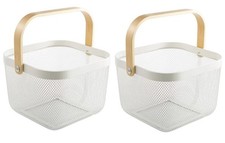 2 Pack Metal Mesh Steel Basket Storage Organizer Basket Multifunction Hanging Ki
