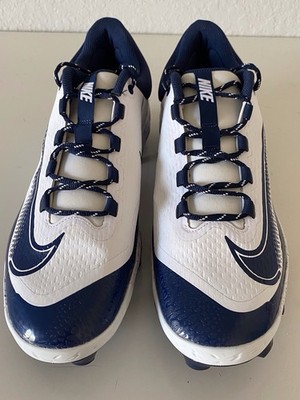 Nike Alpha Huarache Elite‎ 4 Low MCS Navy Baseball Cleats FD6255-107 Men\'s 10.5 Nike Alpha Huarache Elite 4 Low MCS White Navy Molded Cleats  main image 2