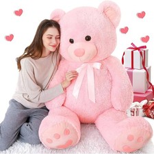 Giant Teddy Bear 5 Feet Big Pink Stuffed Animal Stuffed Bears, Valentines Teddy