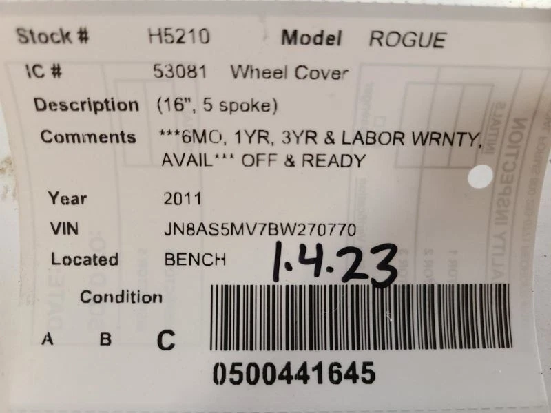 Tapacubos cubierta de rueda 16" VIN J 1er dígito construido en Japón se adapta a 10-15 ROGUE 1657924 Foto 3 de 4