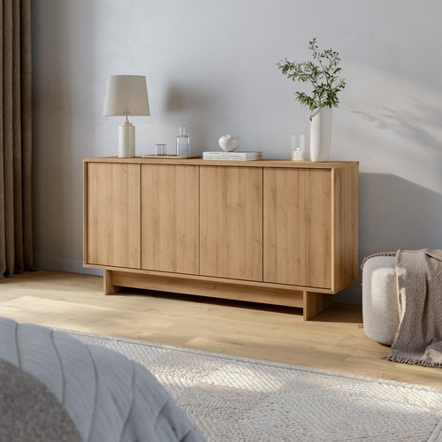 Natural Oak Finnley Sideboard Cabinet Buffet Cabinet with Storage Accent Cabi... - Picture 4 of 8