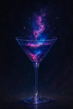 Galaxy Cocktail Nebula Martini Cosmic Drink Poster Print Framed Canvas Wall Art