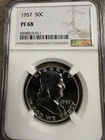 1957 Franklin Half Dollar NGC PF 68 Proof Silver Coin