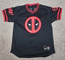 Marvel Deadpool Mesh Jersey V Neck Sz M Lids Exclusive Wilson #91 Red Black EUC