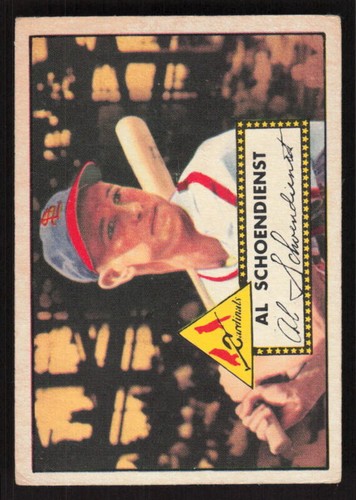 1952 TOPPS AL SCHOENDIENST 91 VG BASEBALL ST. LOUIS CARDINALS