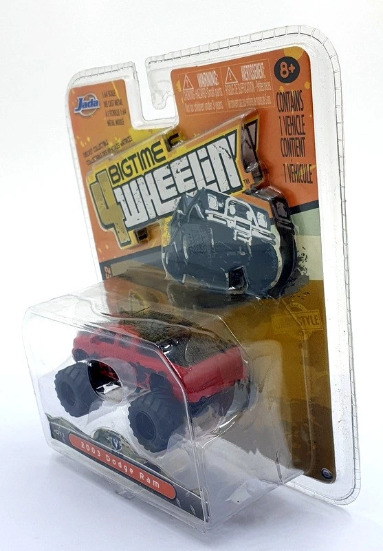 Jada 4Wheelin 1/64 Scale 14013 - 2003 Dodge Ram - Red/Black - Image 3 of 4