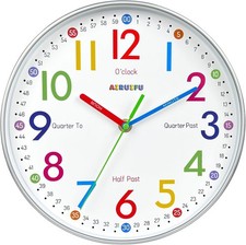 Telling Time Teaching Clock - Learning Clock for Kids - Kids Wall Clocks for Bed
