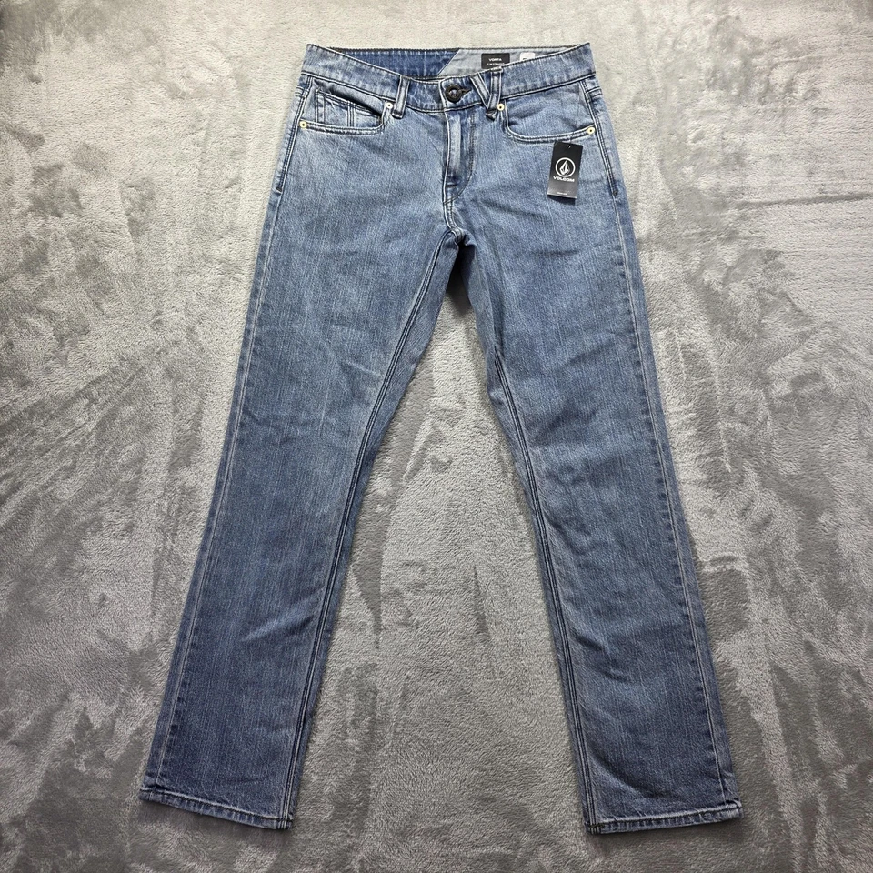 Volcom Vorta Jeans Mens 28x30 Blue Slim Straight Denim Stretch Regular Rise NWT - Image 2 of 4