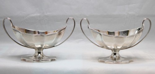 PAAR GEORGE III STERLINGSILBER SALZE von HENRY CHAWNER HM LONDON 1791 - Bild 1 von 7