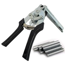 Type M Hog Nail Ring Pliers Kit with 2400pcs Clips for Fence Fastening,