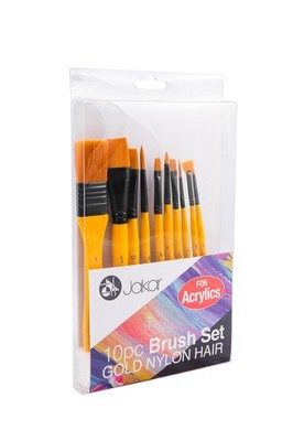 Gold Nylon Borsten Pinsel Set für Acrylfarbe