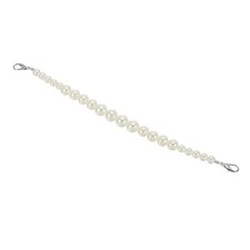 Imitation Pearl Bead Purse Chain 12.6" for DIY Handbag, Silver