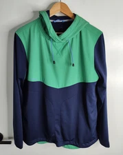 Zero Restriction Tyson Hoodie Mens Medium Performance Green Blue Long Sleeve