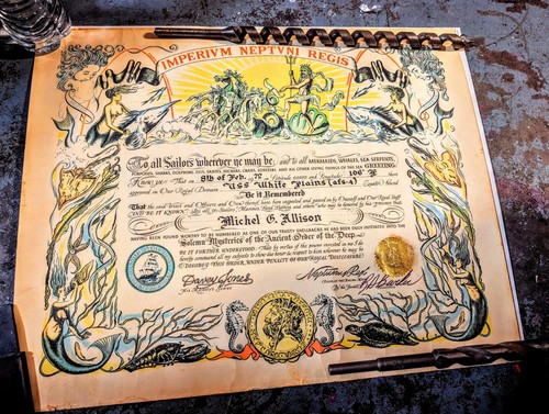 Vintage US Navy Certificate 