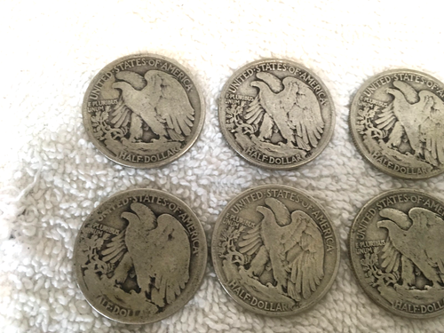 Lot Of 15 Walking Liberty Half, 90% Silver  THIS IS LESS THAN MELT VALUE - Bild 10 von 13