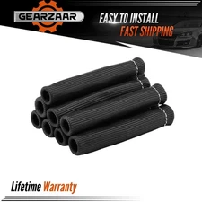 2500° 6" Spark Plug Wire Boots Protector Black Sleeve Heat Shield Cover 8Pcs USA