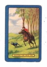 Vintage Swap Card - 1950's - Original Coles - Hunting the Wild Pig