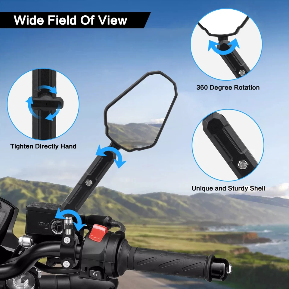 Kits de espejos retrovisores negros para motocicleta con montaje de 10 mm 8 mm para KTM 390 790 890 1290 Foto 3 de 4