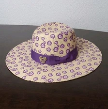 NWT Disney Parks Authentic Wide Brim Sun Hat w Bow Cheetah Print Mickey Mouse
