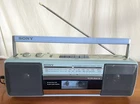 VTG Sony CFS-210 Sound Rider Boombox AM/FM Cassette Tape Mint Green Blue WORKING