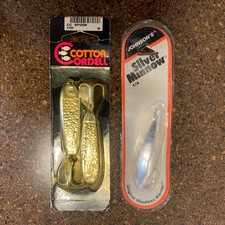 Lot of 2 fishing lure packs 1 Cotton Cordell Spoons & 1 Johnson's Silver Minnow