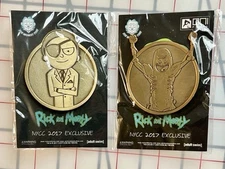 Gold Pickle Rick & Evil Morty pin NYCC exclusive 2017 Zen Monkey Studios