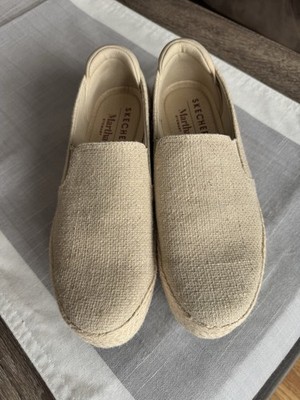 Skechers Women's Martha Stewart Bobs Sesame Platform Espadrille, Natural Color