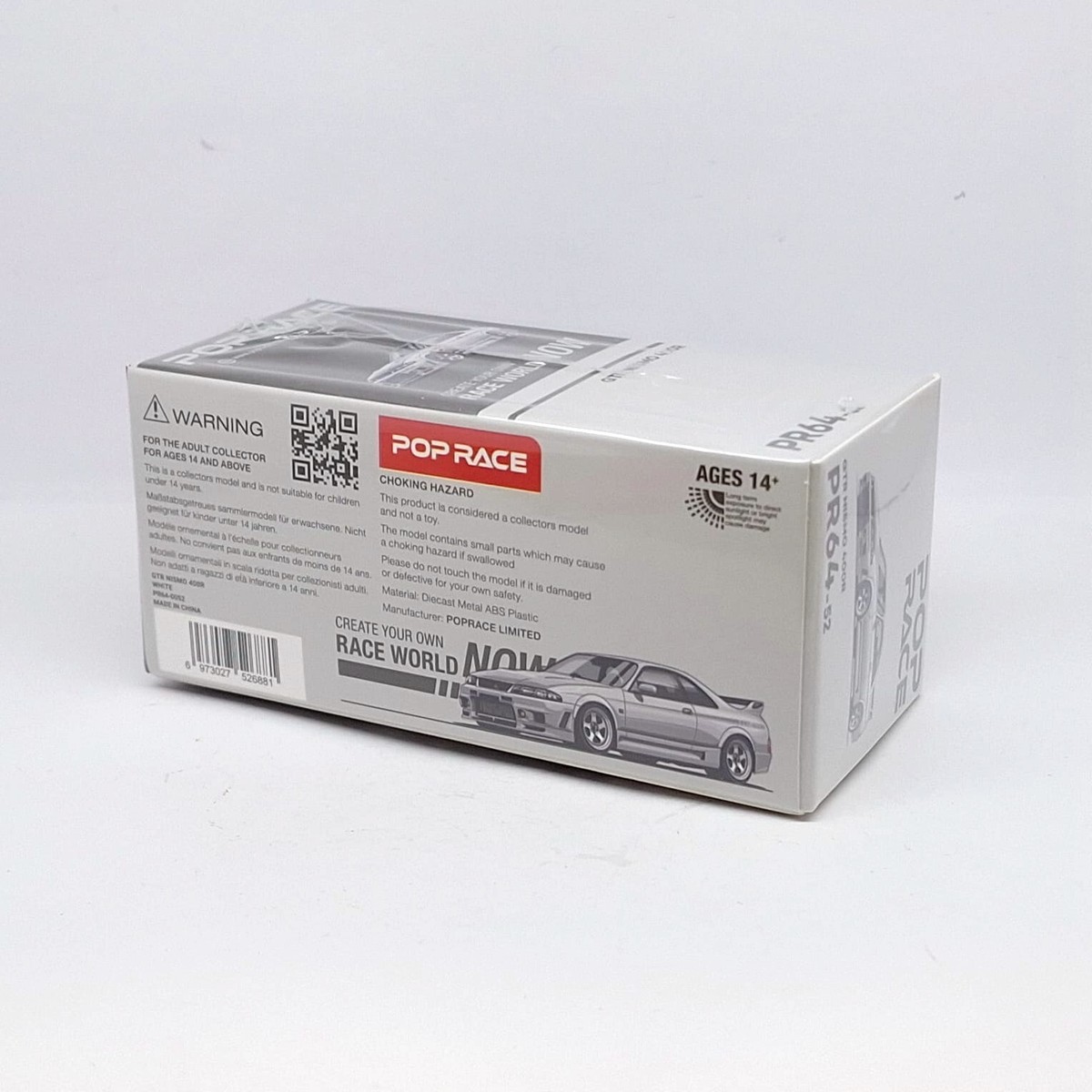 POPRACE PR64-52 1/64 Nissan Skyline GT-R NISMO 400R White POP RACE