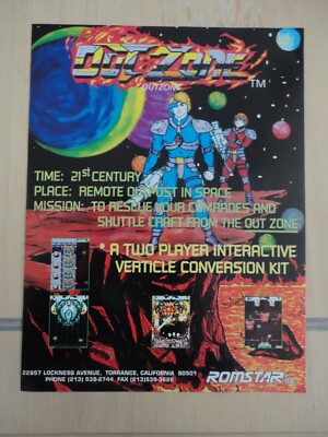 Outzone Video Arcade Machine Flyer Original Magazine Pull Out Ad