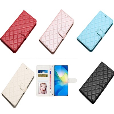 Flip Grid Leather Wallet Phone Case For Xiaomi Red Note 10 11 8T 9T A1 10S 10A