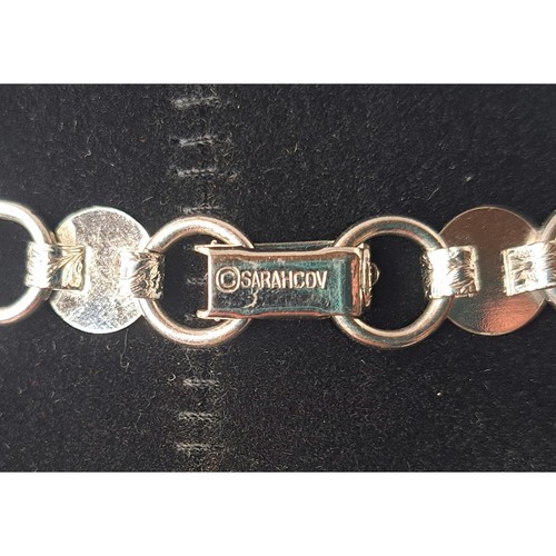 Collar redondo vintage MCM Sarah Coventry 22" tono plata para mujer joyería de moda - Imagen 5 de 5