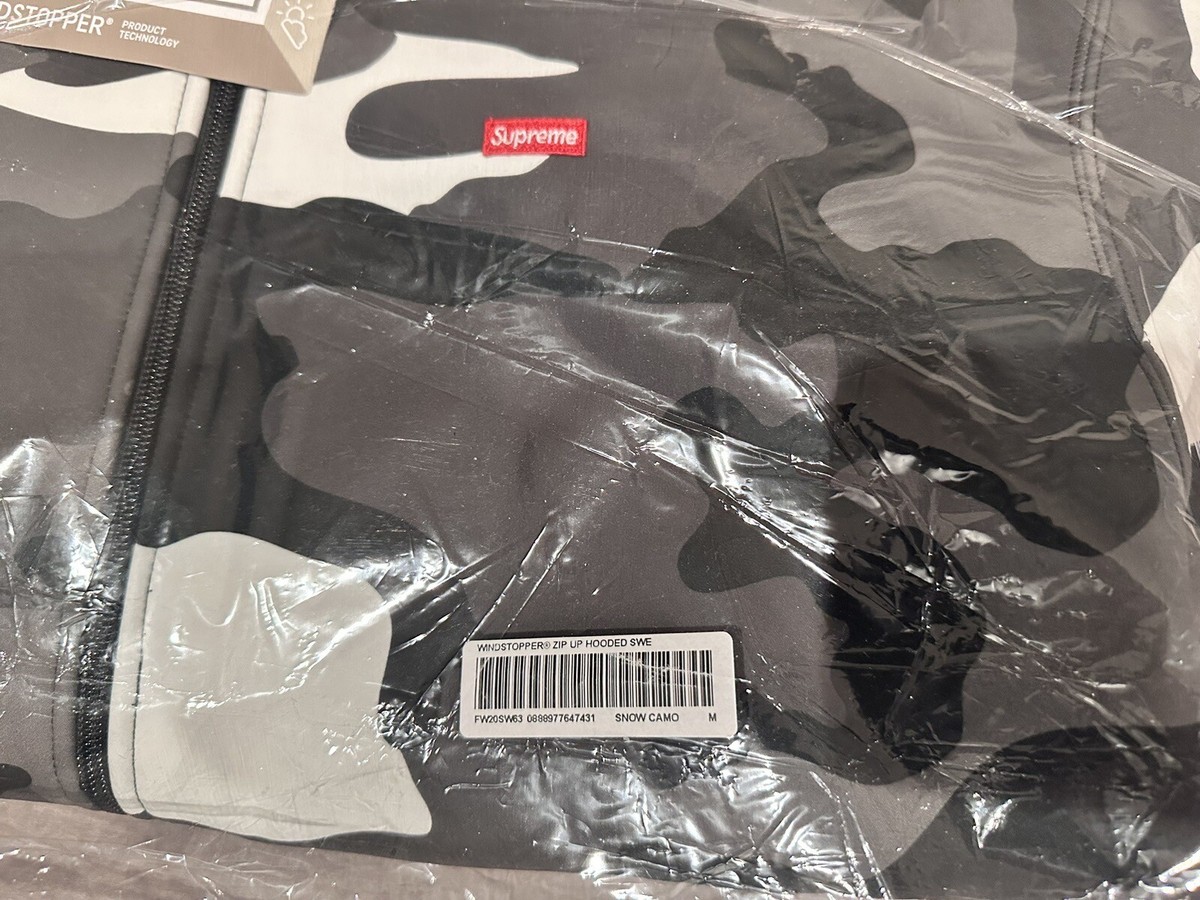 Supreme x Gore-Tex Windstopper Zip Up Hooded Sweatshirt Snow Camo