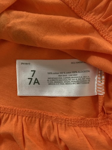 Carter's Halloween Orange Shirt FULL OF TREATS Trick-Or-Treat shirt 7/7A NWT !! - Picture 8 of 9