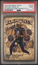2023 MICHAEL PENIX JR Bowman U Best Elements Of The Game SuperFractor 1/1 PSA 9