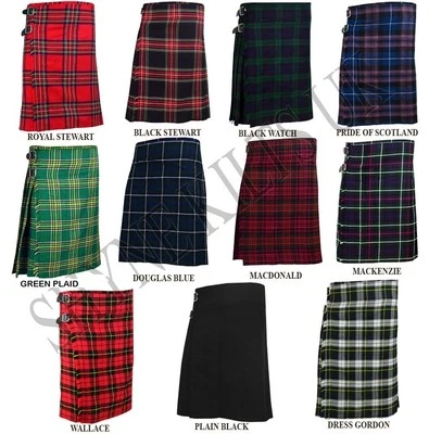 HIGHLAND KILTS 5 Yard Men's Scottish Kilts Tartan Kilt 13oz Highland Casual Kilts Highland Kilt
