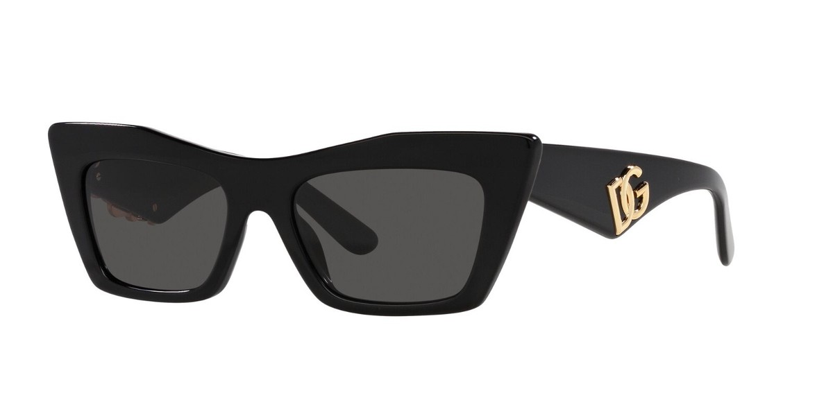 Dolce & Gabbana DG 4435 Shiny Black/Grey (501/87) Sunglasses | eBay