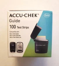 Factory Sealed AccuChek Guide Glucose Diabetic Test Strips 100 Ct Exp 07/30/2026