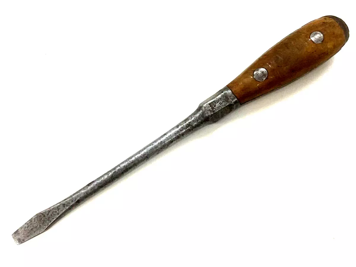 VINTAGE DUNLAP TOOLS 6 BK SCREWDRIVER PERFECT HANDLE 3 8 SLOTTED TIP