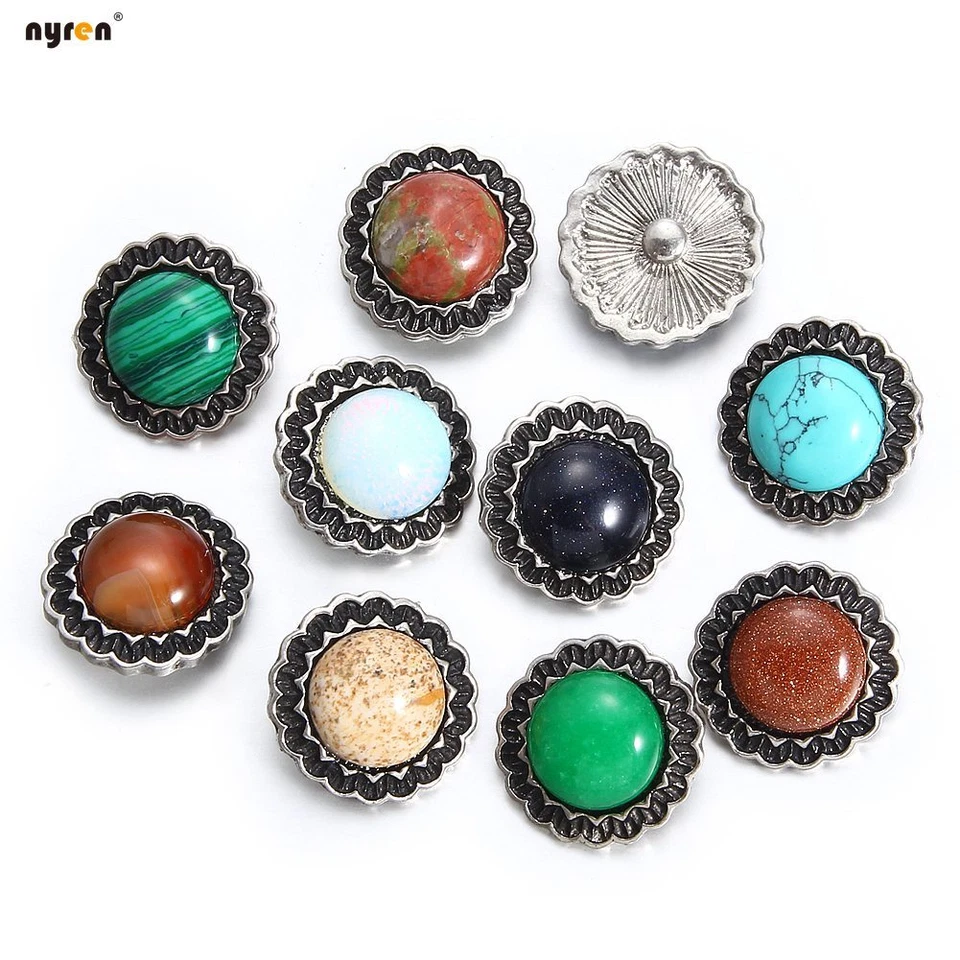 9 dijes a presión turquesa con botón a presión de 18 mm multicolor para joyería a presión 1251 Foto 2 de 4