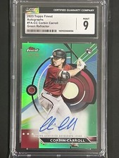 2023 Topps Finest Baseball Corbin Carroll Rookie Green Refractor Auto /99 CGC 9