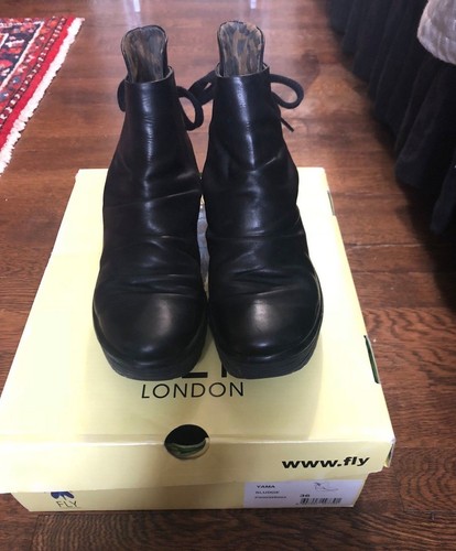 LEATHER PLATFORM WEDGE ANKLE BOOT/SHOE 